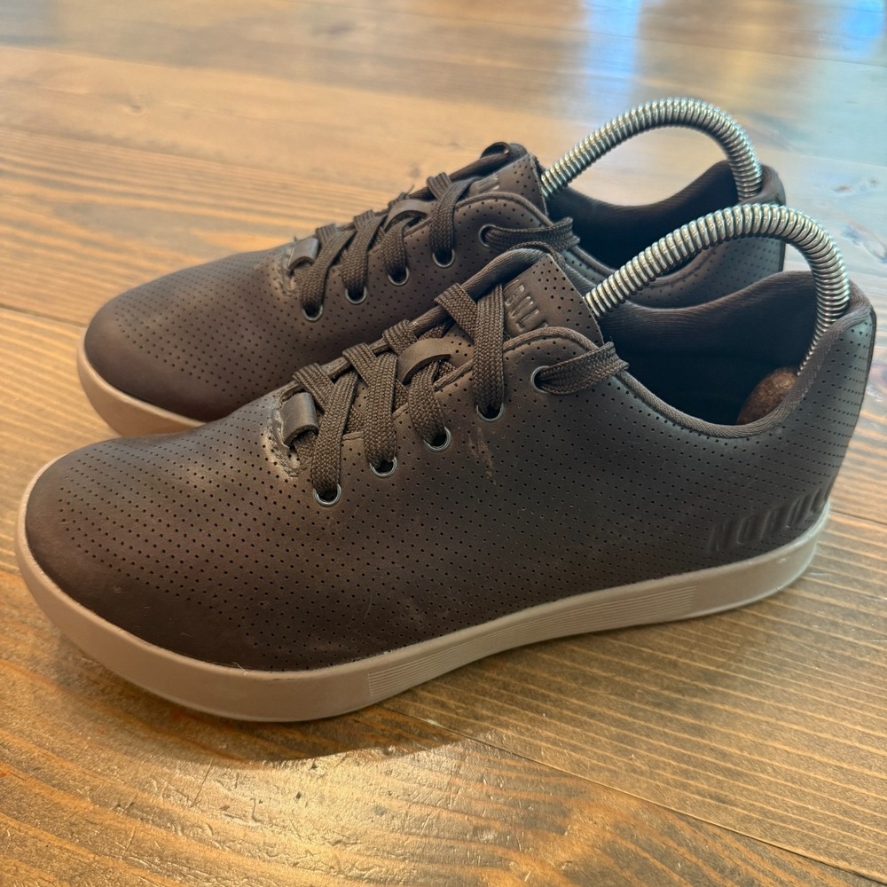 Nobull WOMEN'S Size 9 (Mens 7.5) LEATHER TRAINER Coffee CrossFit Brown Shoes